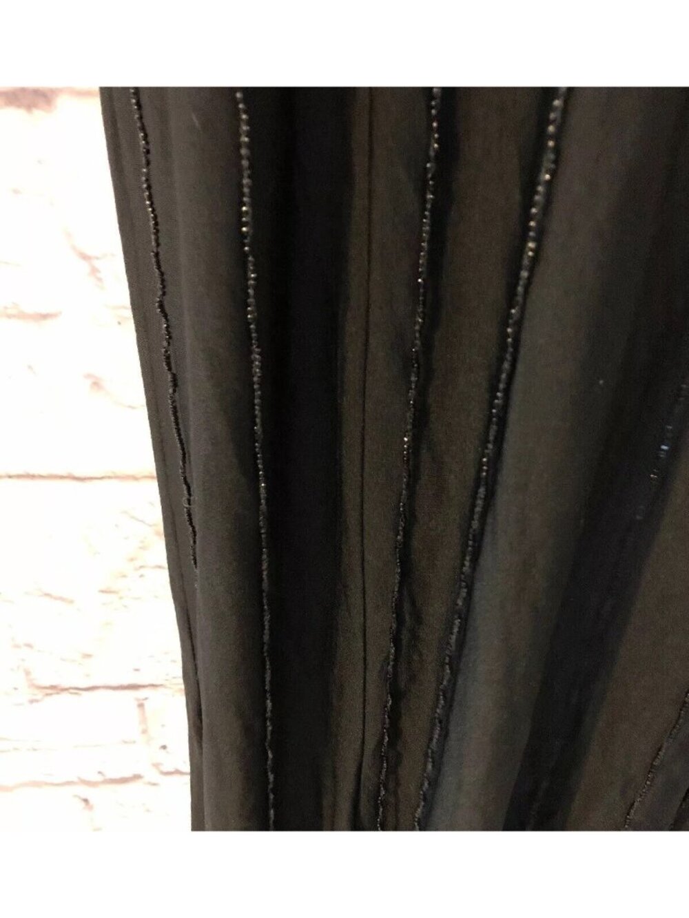 Vtg 70s Cocktail Dress Alfred Werber New York Los Angeles MAXI Bead Strand Black - Picture 6 of 8